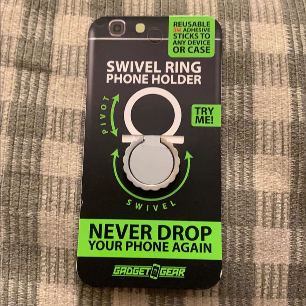 Silver phone ring grip